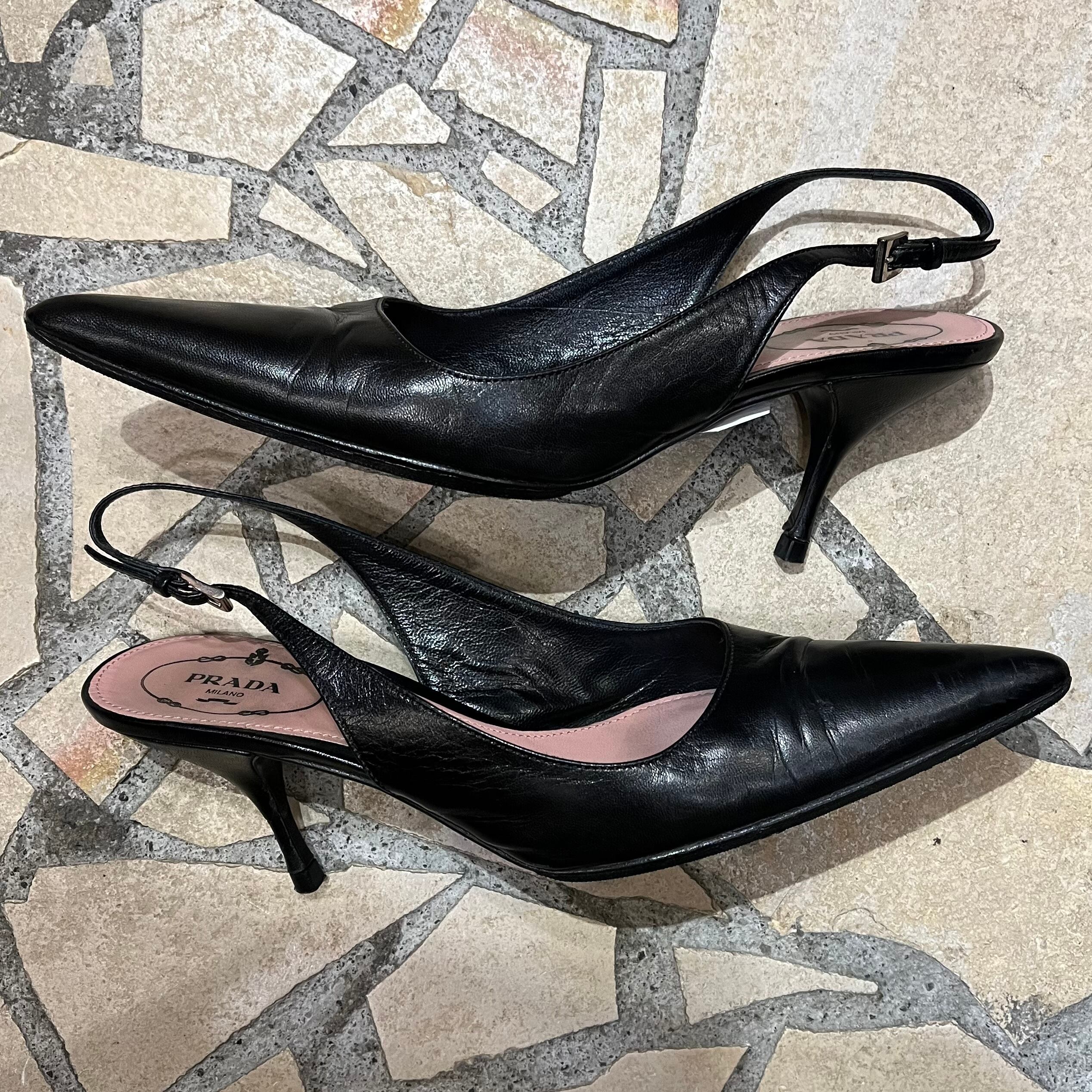 prada “size37 pointed pumps black” プラダ イタリア製ポインテッドトゥパンプスブラック