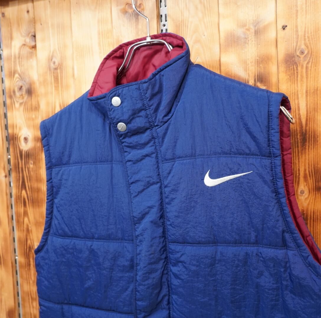 【レア】Nike 90s ベスト 90s nike 中綿ベスト キッズM(メンズM程度) ナイキ | 古着屋youth vintage