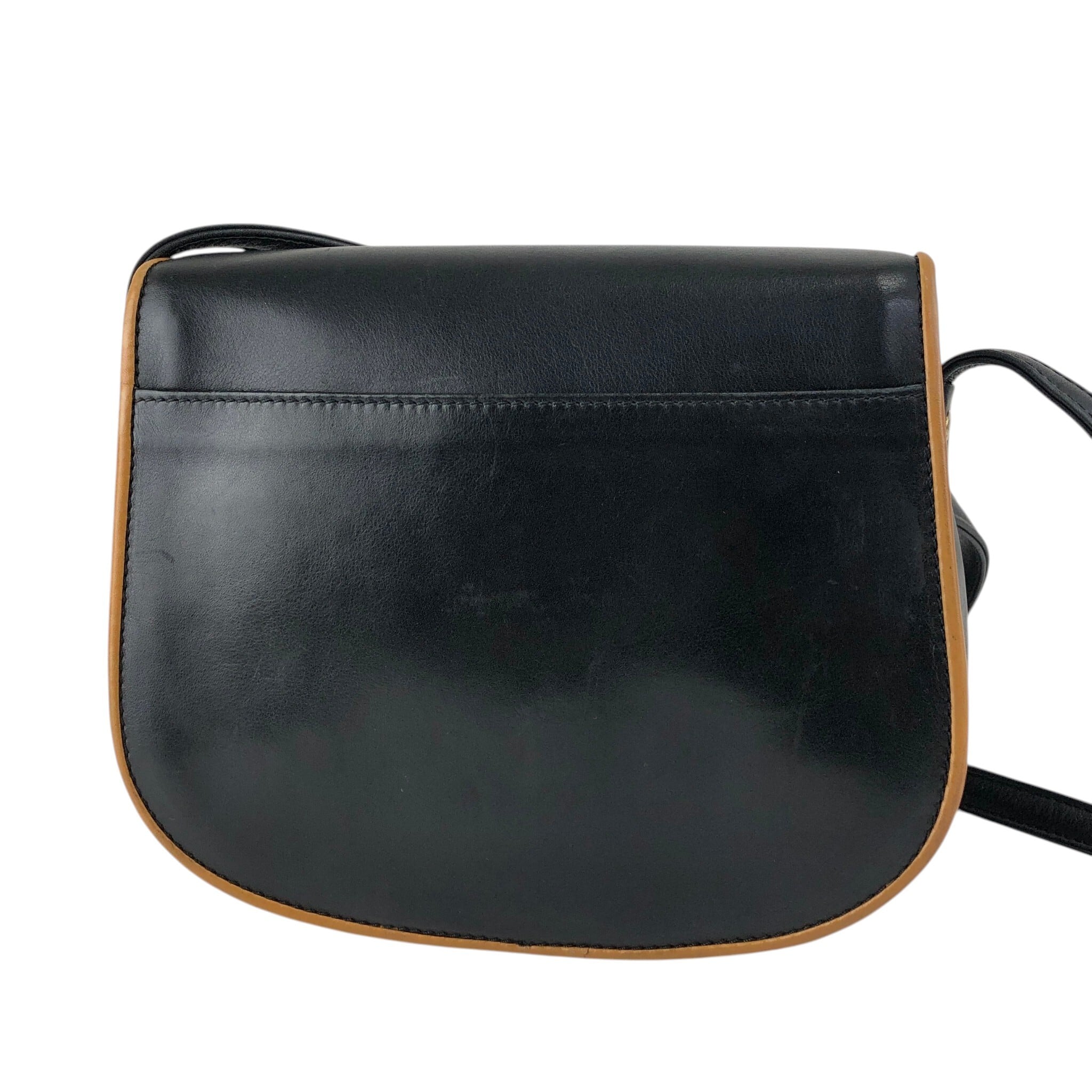 CELINE セリーヌ ショルダーバッグ ブラック×ブラウン ブラゾン型押し