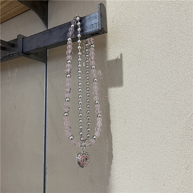 Benseレトロな中空のハートネックレス