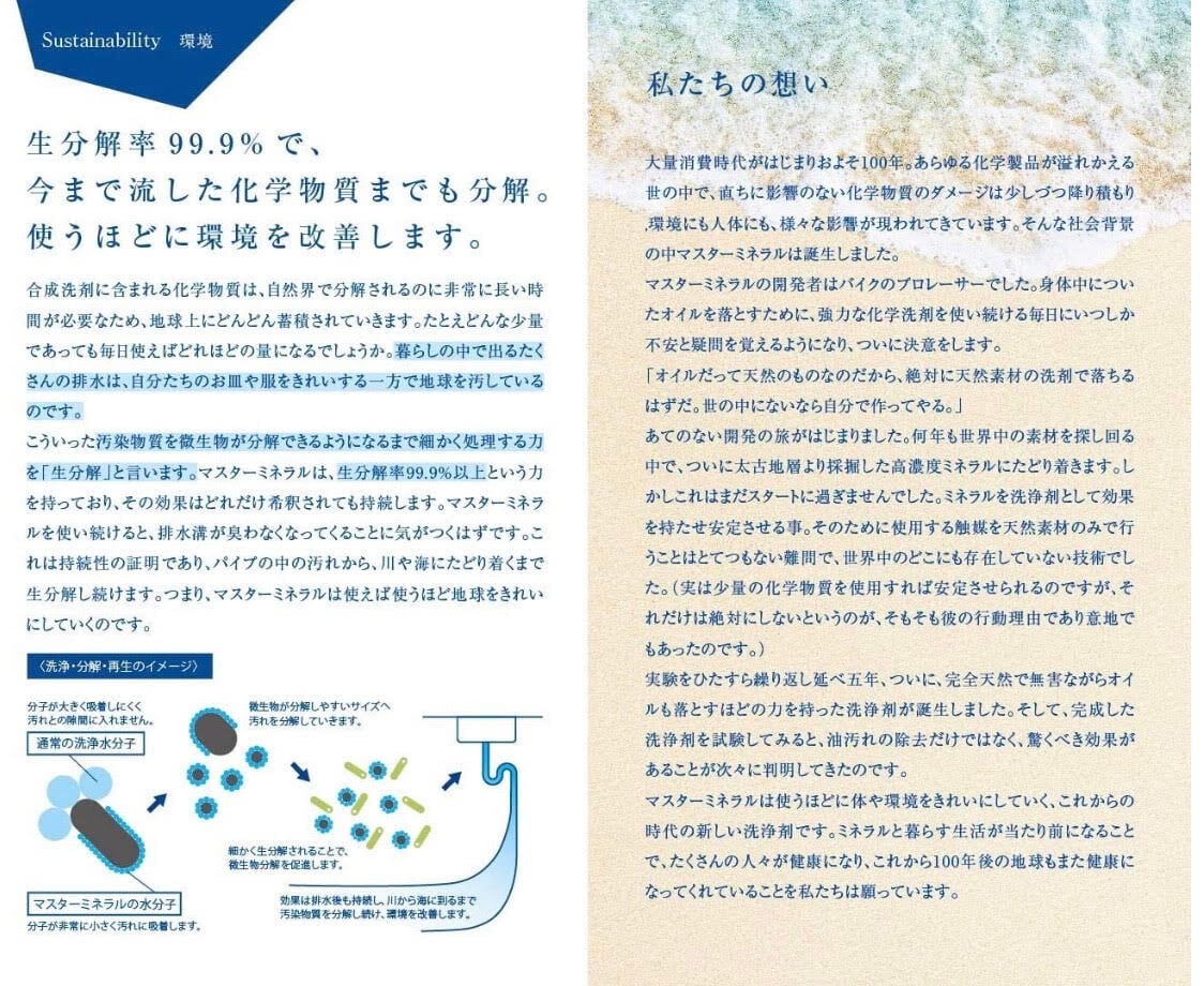 masterminerals（マスターミネラル） 洗剤 無添加 無害 100%天然成分