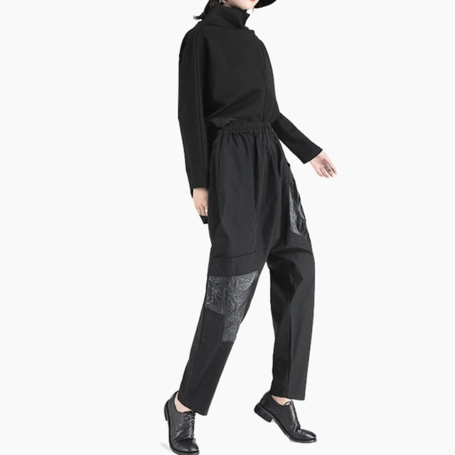 Patch pocket ankle length sarouel pants C0891