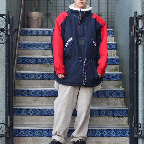 *SPECIAL ITEM* USA VINTAGE FILA LOGO DESIGN HALF ZIP PULL OVER/アメリカ古着フィラロゴデザインハーフジッププルオーバー