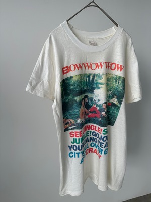 -BOW WOW WOW- Vintage 80s L Print T-Shirt made in USA