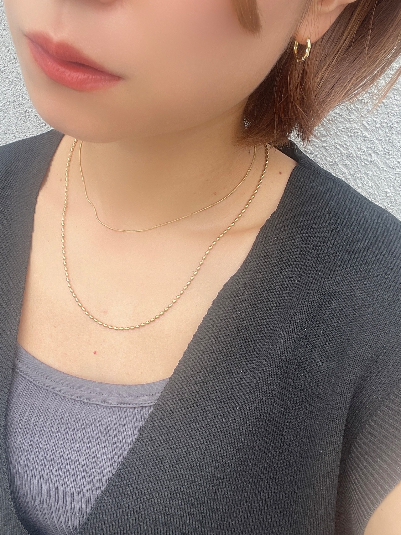 ミニビーズチェーンネックレス