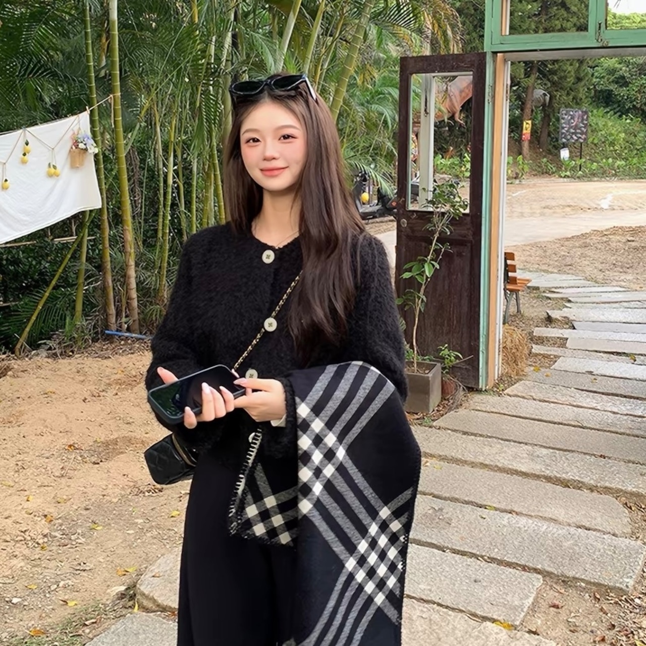Cropped Black Wool Jacket