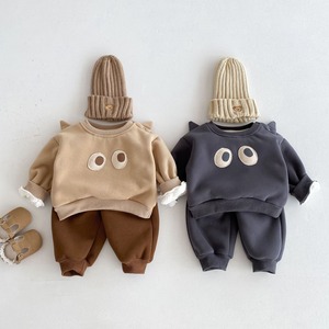 【BABY&KID】冬新作　ビッグアイズ裏起毛セットアップ