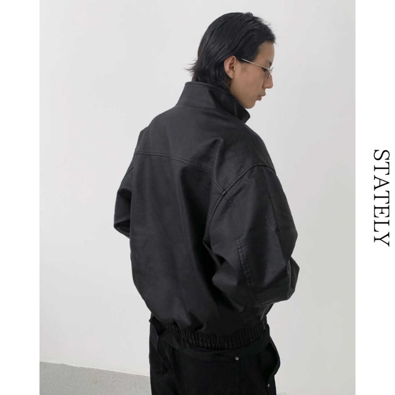 Stand Collar PU レザージャケット_O95・画像3