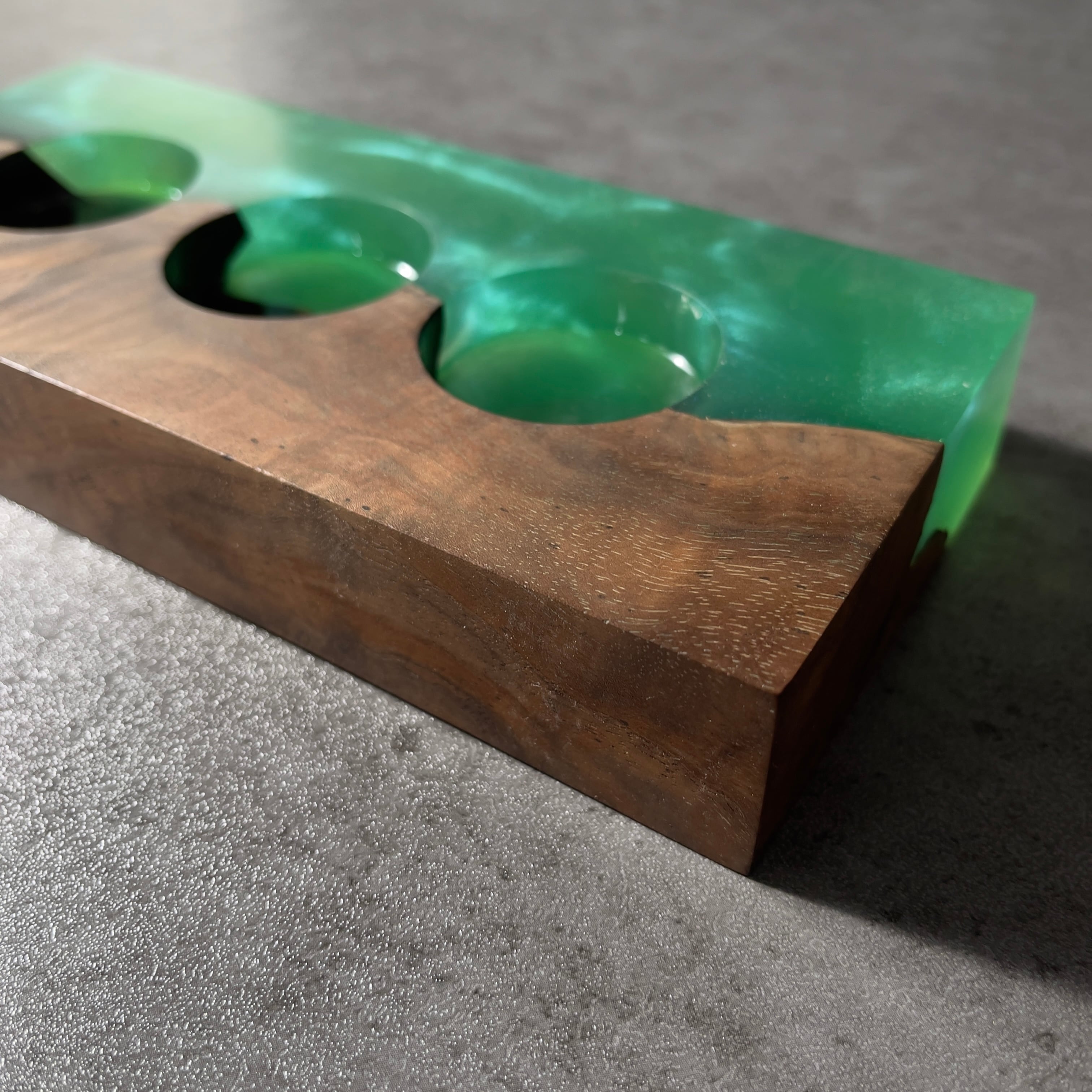 キャンドルホルダー　エアプランツホルダー　ティーライトキャンドル　ウッドレジン 23410-20-