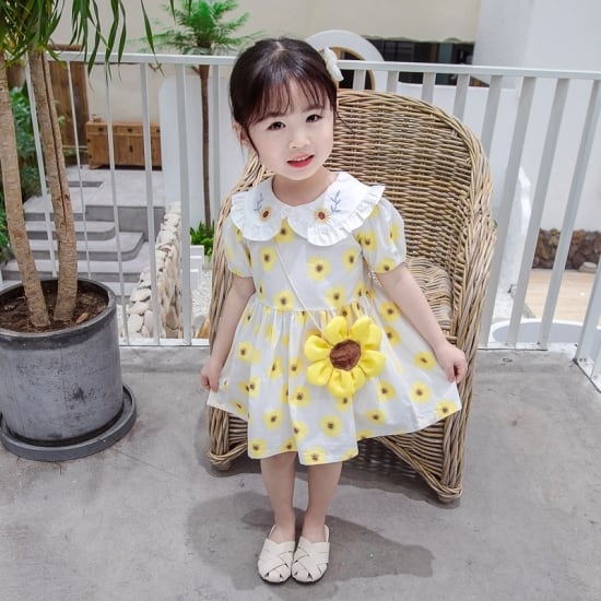 子供服 女の子 ワンピース キッズ かわいい 花柄 プリント ワンピース