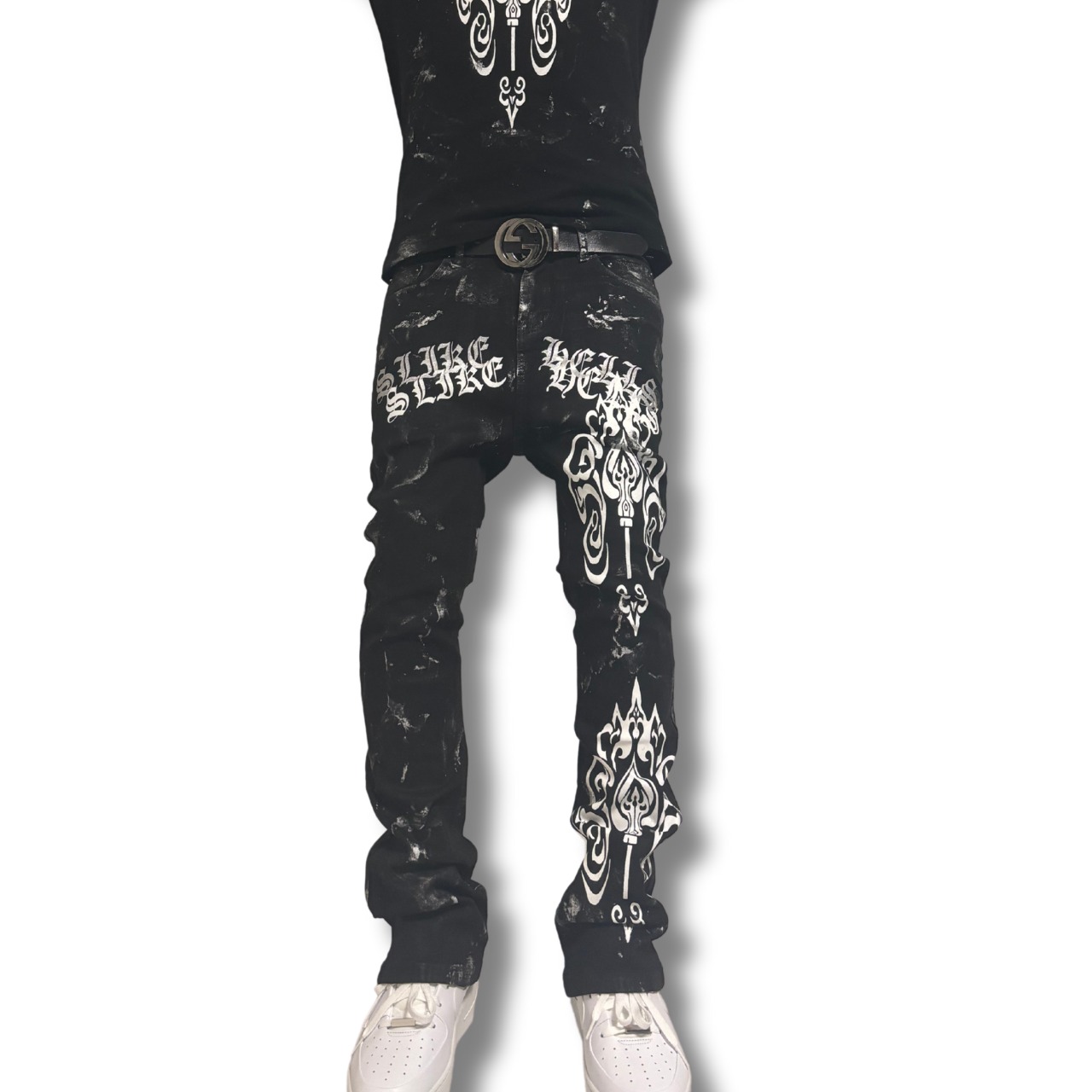 ELDOLADO KEY flare silver paint pants【ES020】 - 7