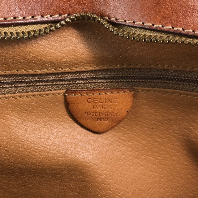 CELINE セリーヌ マカダム ショルダーバッグ ブラウン ガンチーニ PVC vintage ヴィンテージ オールド jcyy3u
