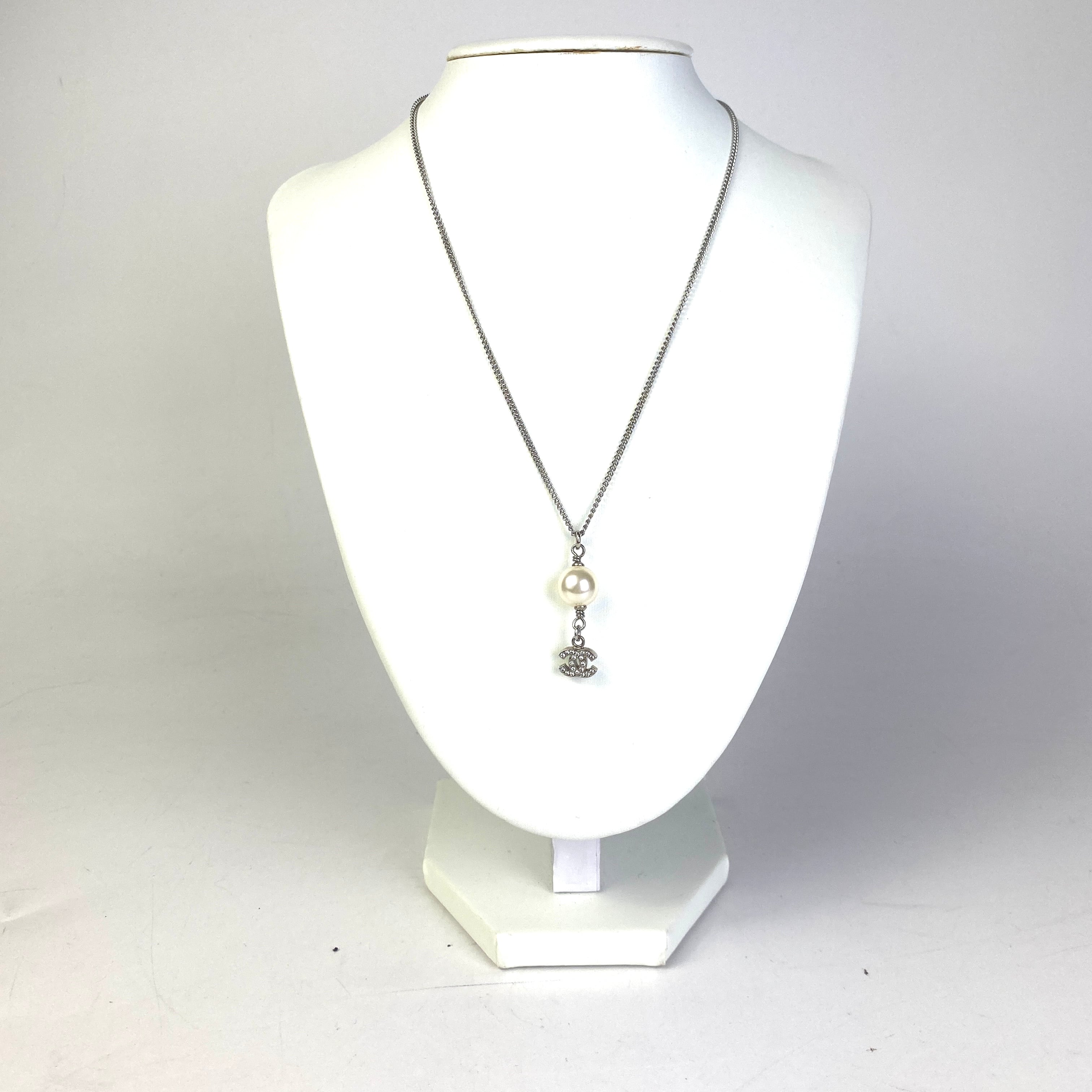 CHANEL シャネル ココマーク パール ネックレス シルバー A-7345 | JOLIJOU