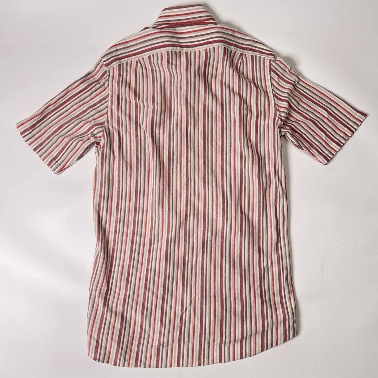 DAKS ダックス ストライプ BD ボタンダウン 鹿の子 半袖 ポロシャツ L/マルチ メンズ