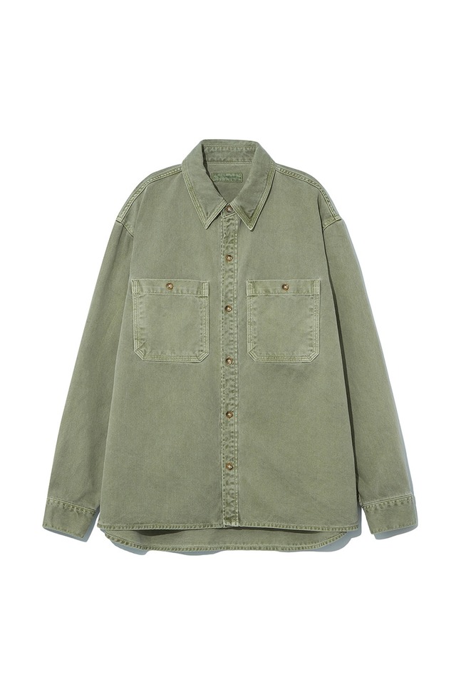 [LE17SEPTEMBRE][メンズ] GARMENT-DYED DENIM SHIRT [SAGE GREEN] 正規品 韓国ブランド 韓国通販 韓国代行 韓国ファッション LE 17 SEPTEMBRE ル 17 セプテンバー le 917韓国 店舗