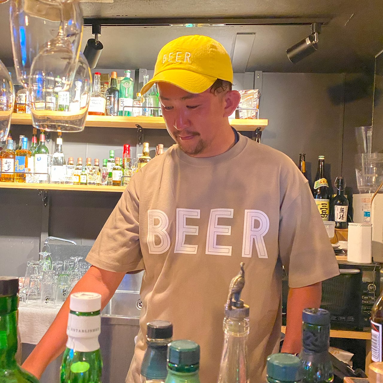 BEER ヘビーウェイトT アシッドカーキ | BEER