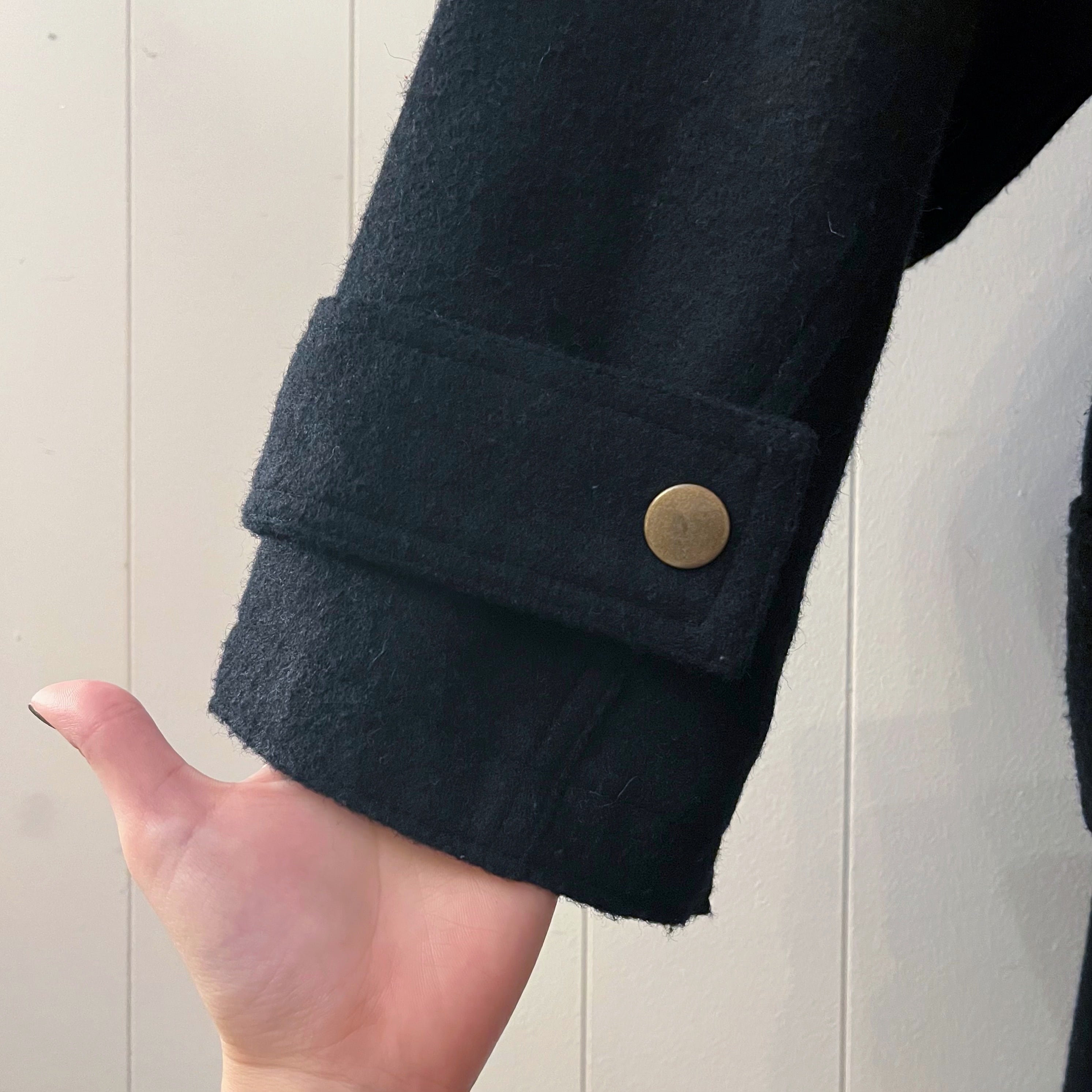 black beige check hoodie coat