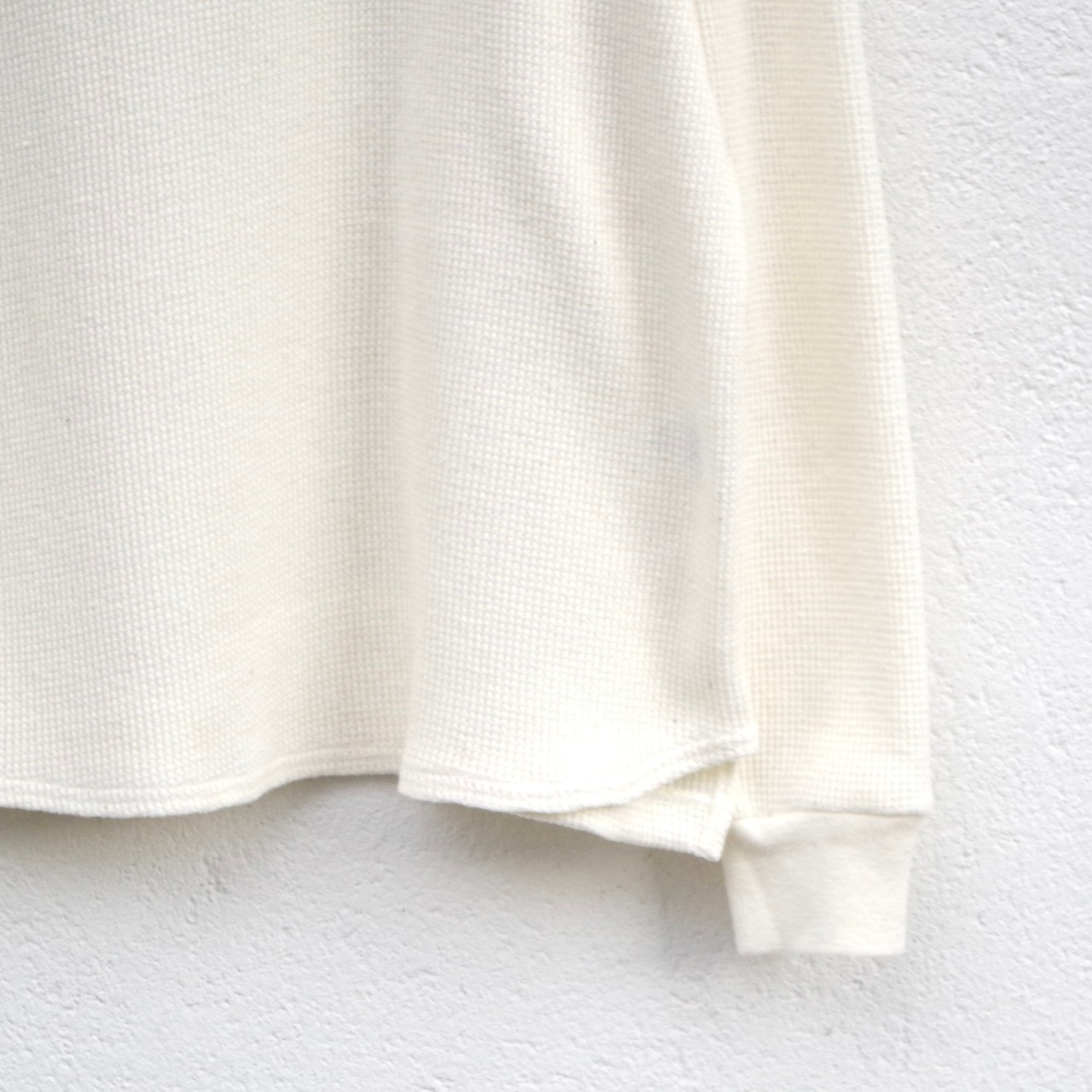 comm.arch. Cotton Silk Waffle Henley L/S  再入荷