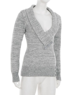 ディープVネックボタンリブニット A0845