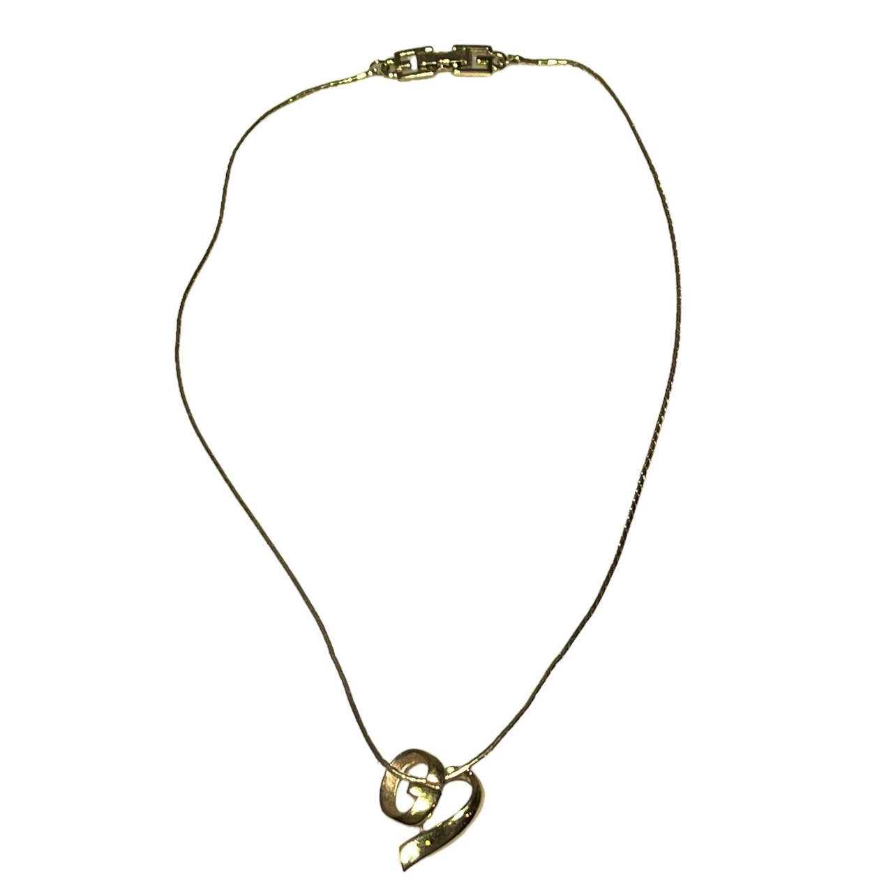 vintage GIVENCHY gold color metal heart pendant necklace