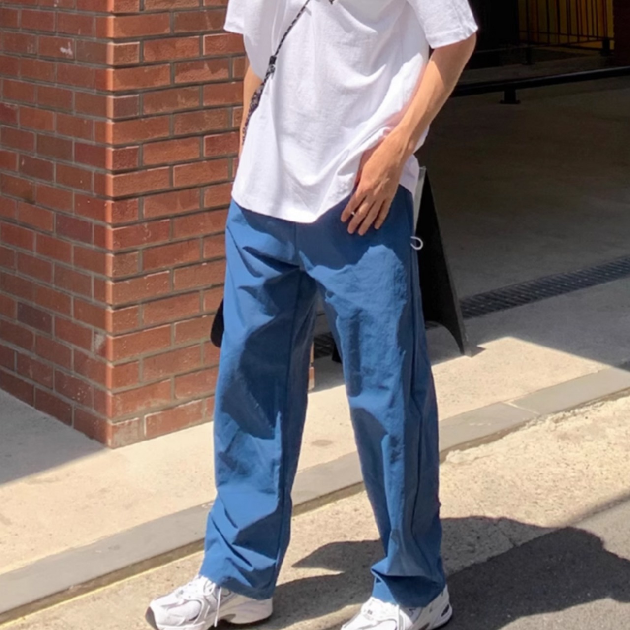 薄ルーズストレートカジュアルパンツ　0648