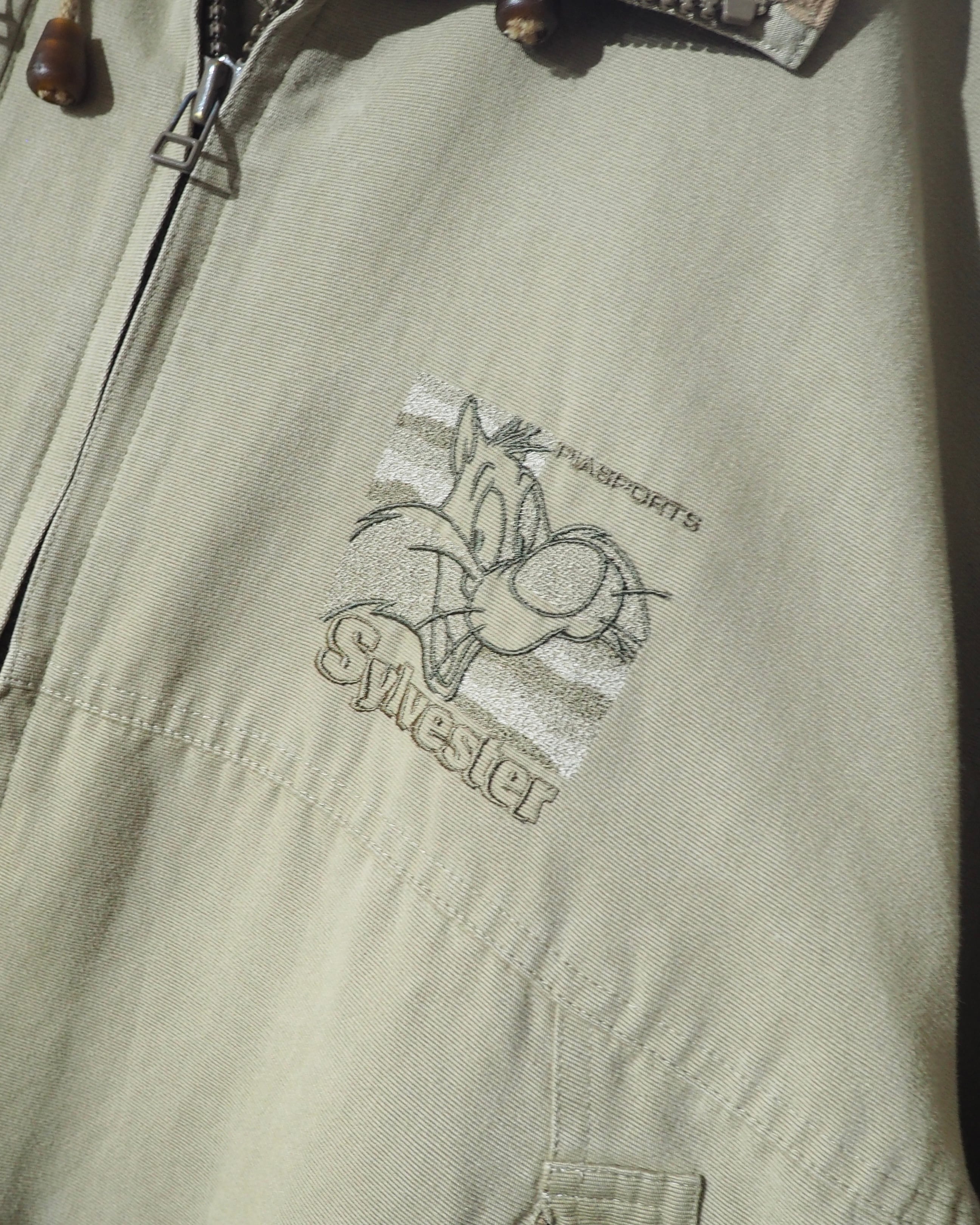 1990s " Looney Tunes - Sylvester the Cat " Embroidery vintage Drizzler jacket