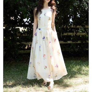 floral sleeveless long dress