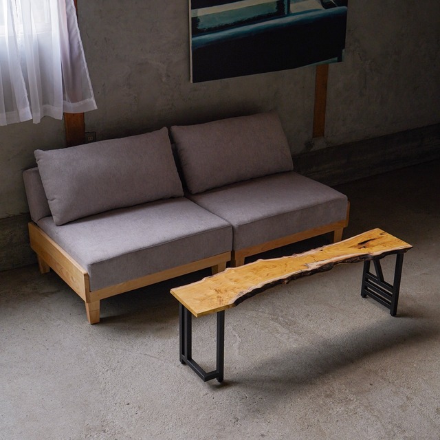 桑の一枚板 細長いローテーブル