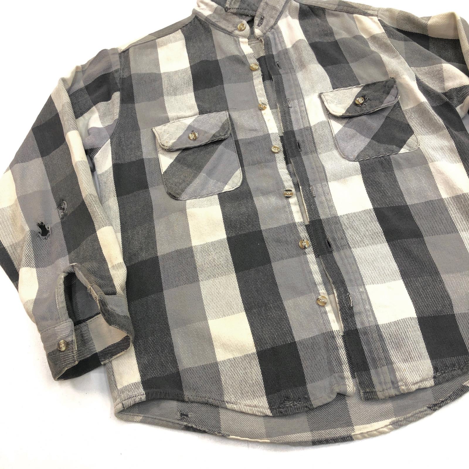 90s ファイブブラザー コットンヘビーネルシャツ グレー XLT 1990s