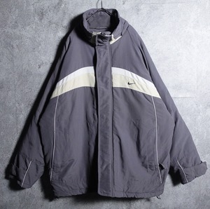 "NIKE" gray embroidered nylon jacket
