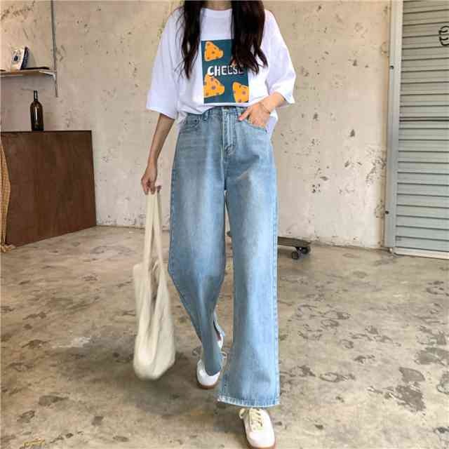 パンツ レディース ガウチョパンツ ボトムス ゆったり ズボン 大きいサイズ ウエストゴム 楽ちん おしゃれロングパンツ レディース ワイドパンツ デニムパンツ ジーンズ スリット マニッシュ ボーイッシュ ハイウエスト 美脚効果 ストリート 10代 代 モード セレカジ
