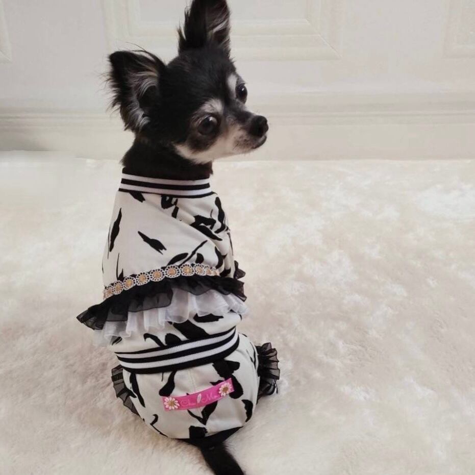 犬服ハンドメイドリボンロンパ