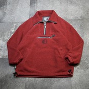 design half zip fleece red