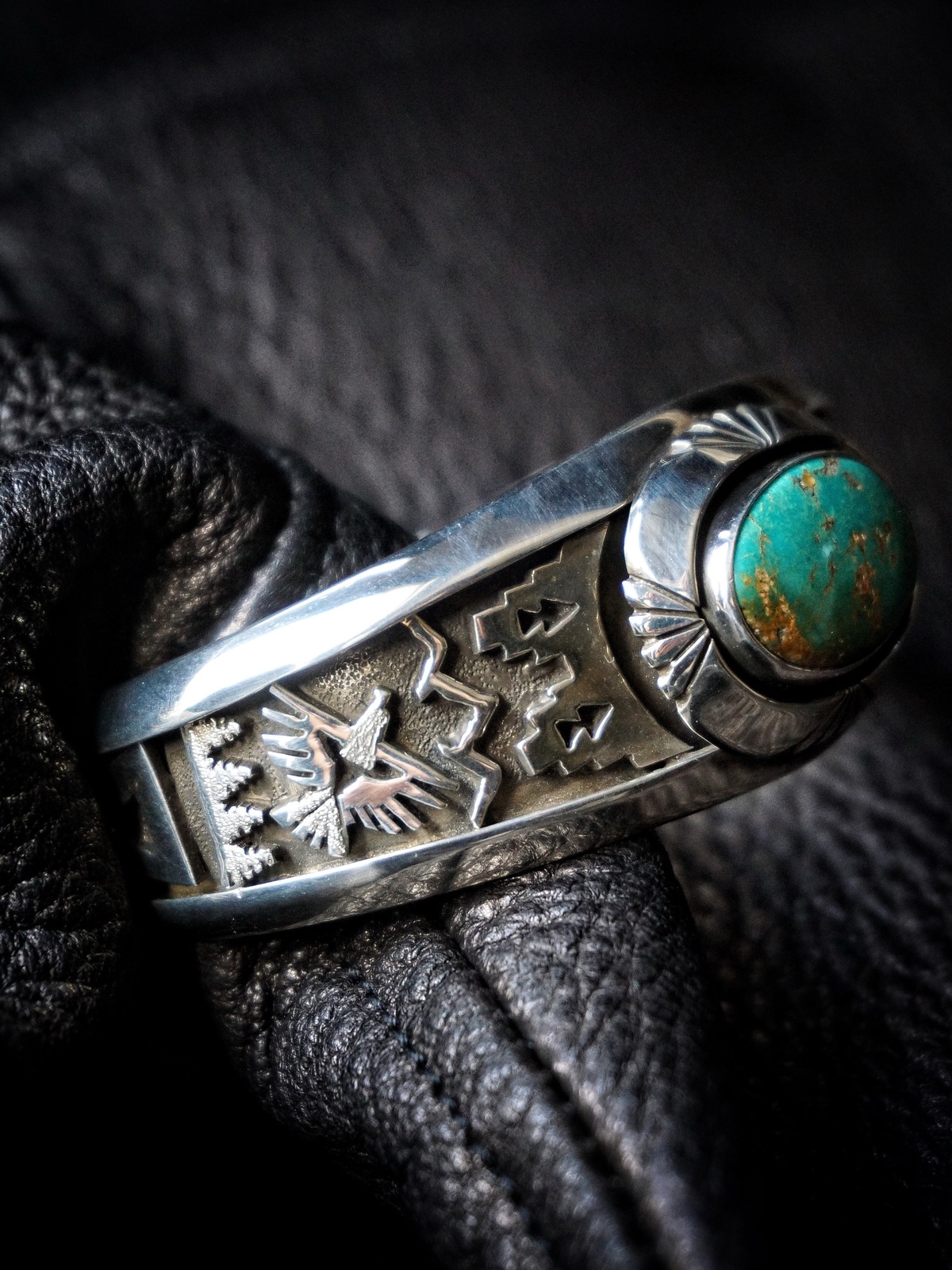 Herman Vandever Blue Gem Turquoise Bangle | RAT STYLE