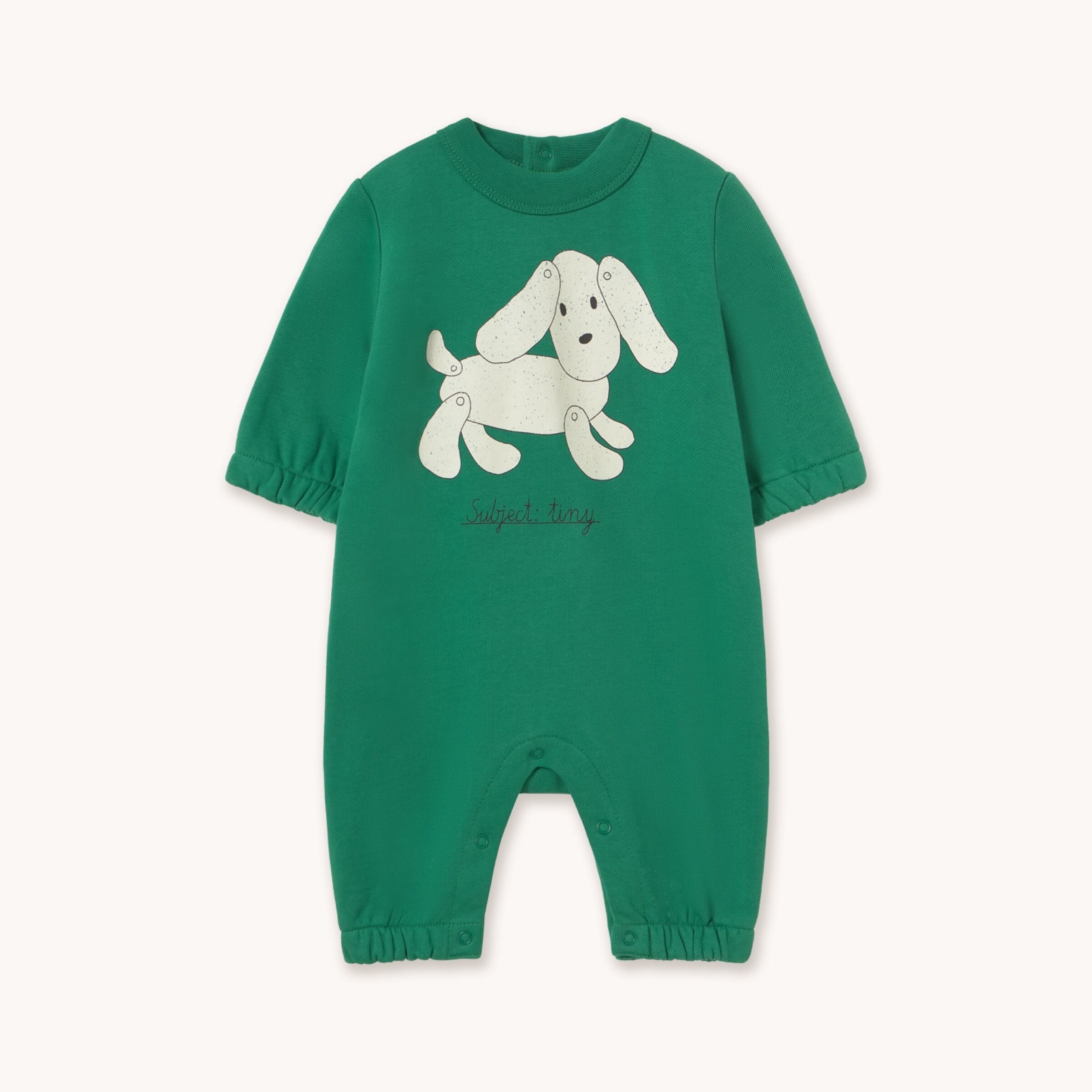 【DROP2】TINYCOTTONS / DOG GRAPHIC ONE-PIECE - dark emerald