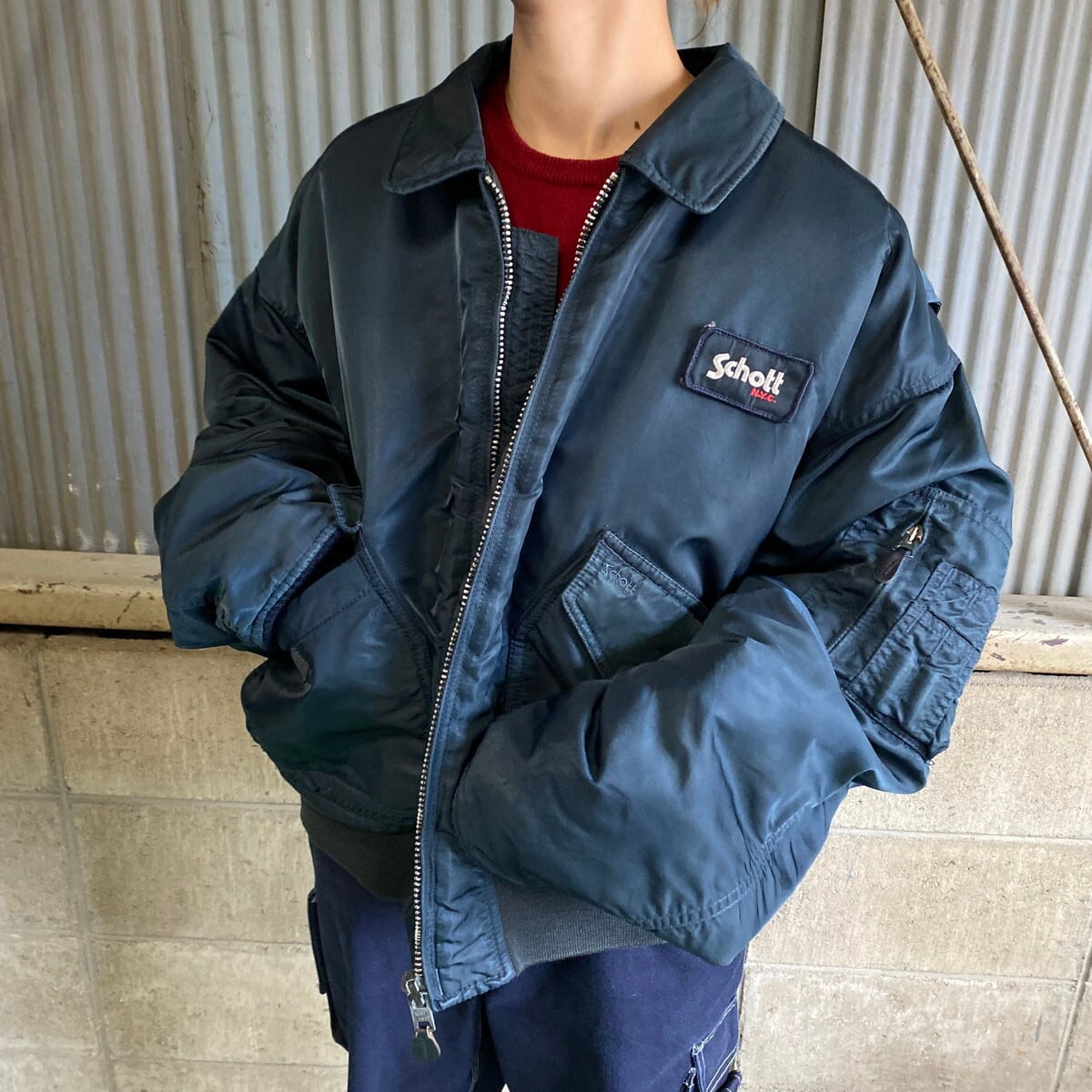 90s schott Bros 連れ出せる CWU-R フライトジャケット ヴィンテージ