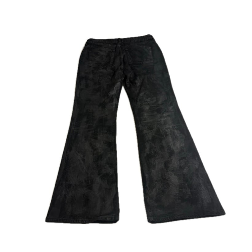 wax coating flare black denim ワックスコーティング加工フレアデニム