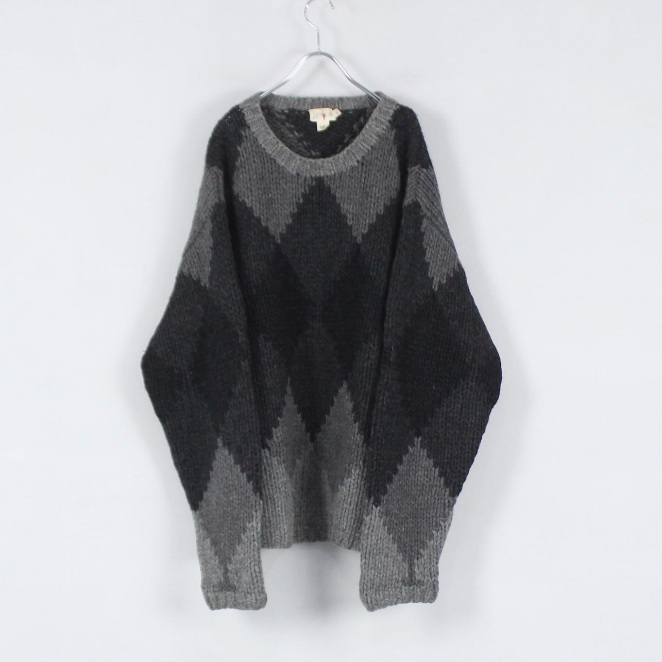 1990's vintage J,CREW ダイヤモンド柄ヘビーウールハンドメイド 1990's vintage J,CREW ダイヤモンド柄ヘビーウールハンドメイド