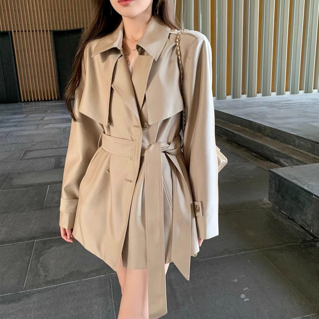 A-line belted Tailored Coat  V2754