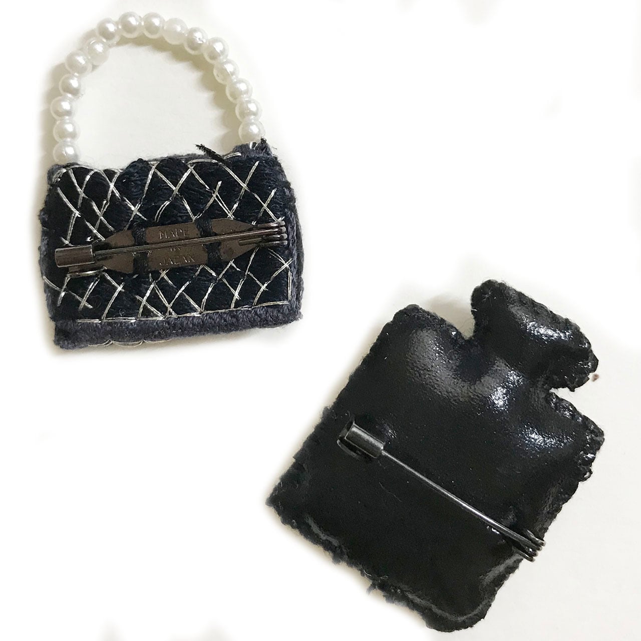 刺繍ミニブローチハンドバッグと香水瓶 | tamaobazaaar