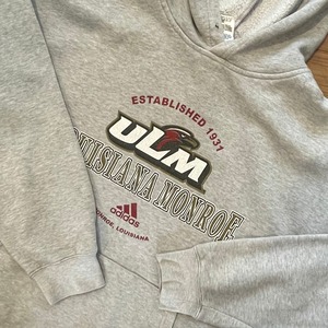 【adidas】カレッジ ルイジアナ・モンロー大学 ULM プリント スウェット パーカー アディダス US古着