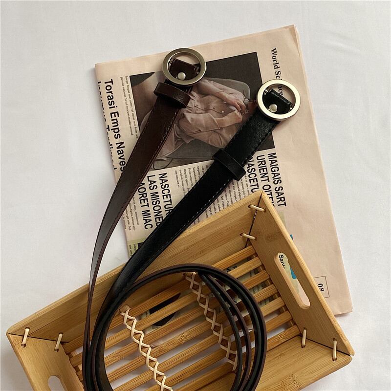 ソリッド カラーメタルバックルベルト スタンダードカジュアル レトロ ハーネス ソリッドカラー 萌量不足50928270060