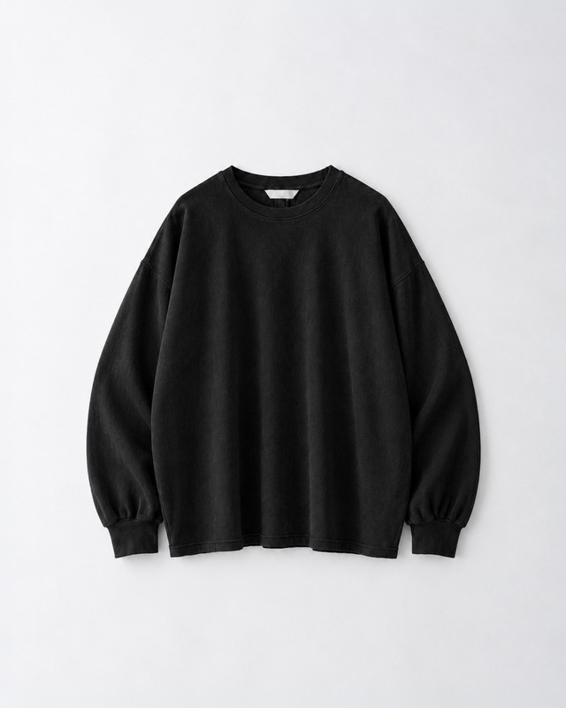 roundabout L/S Crew Neck T-Shirt BLACK