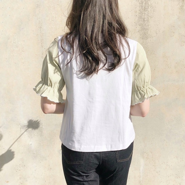 【綿100%】大人可愛い フリル袖ブラウス｜デニム調｜画像18