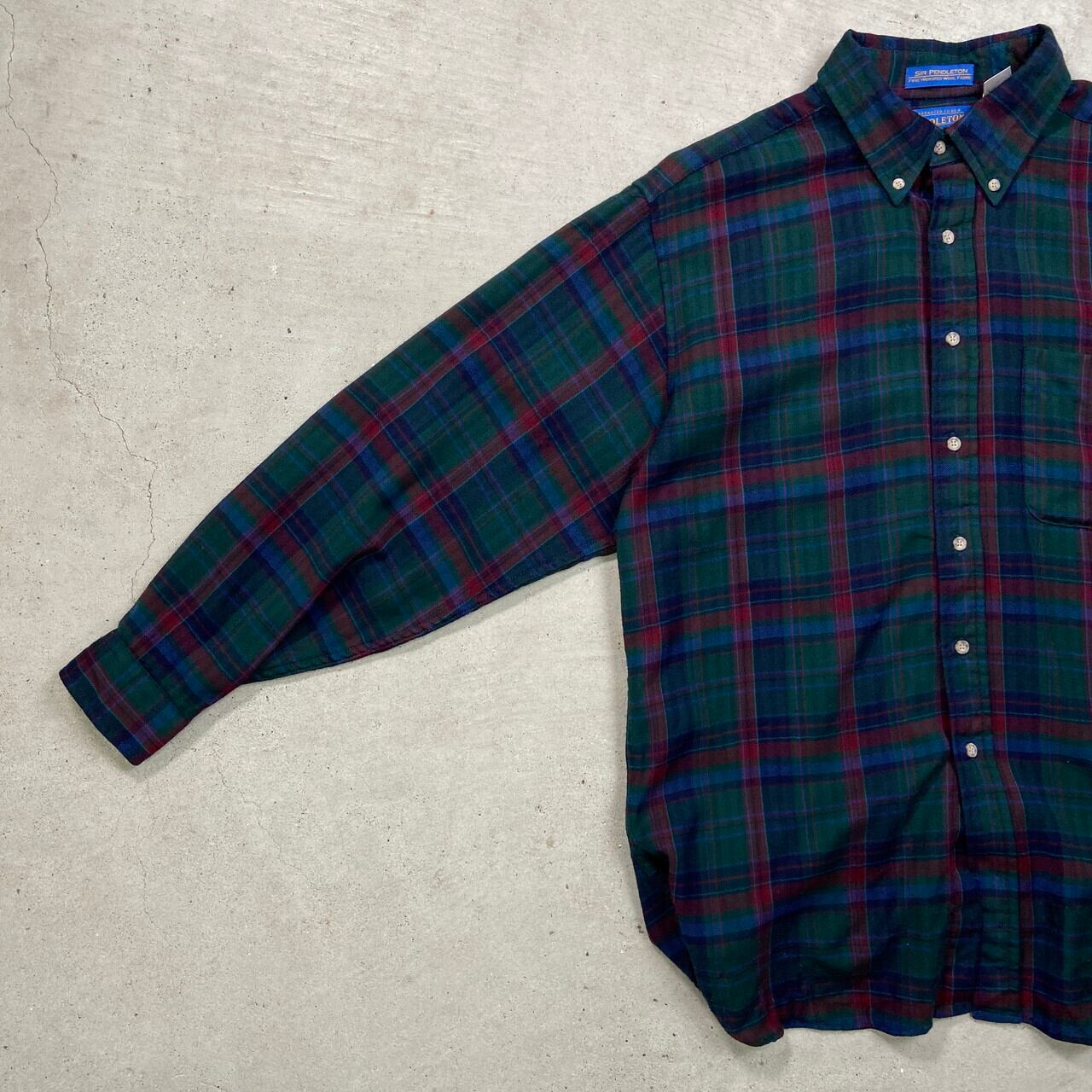 90年代 USA製 PENDLETON ペンドルトン ウール チェックシャツ メンズL
