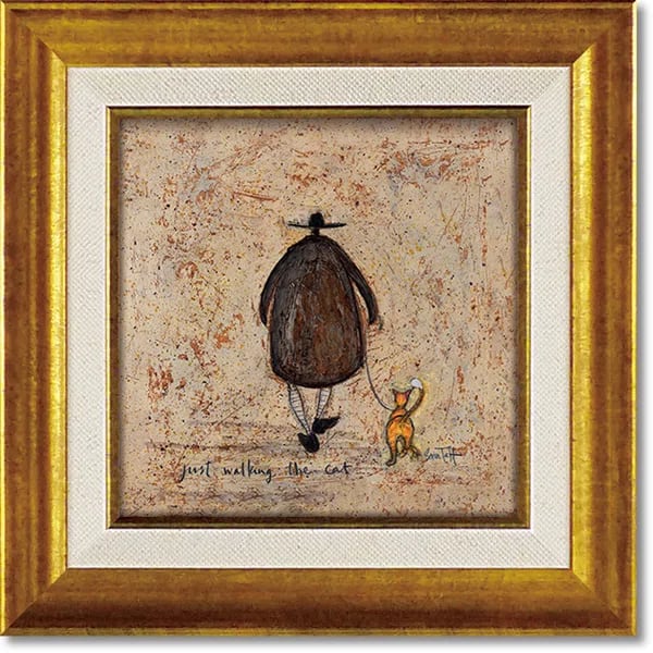 サムトフト「ネコとおさんぽ」Sサイズ ゲル加工アート アートフレーム