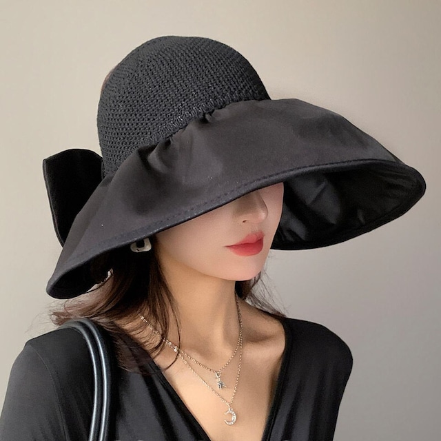 全3色/Big ribbon capeline hat　M3044