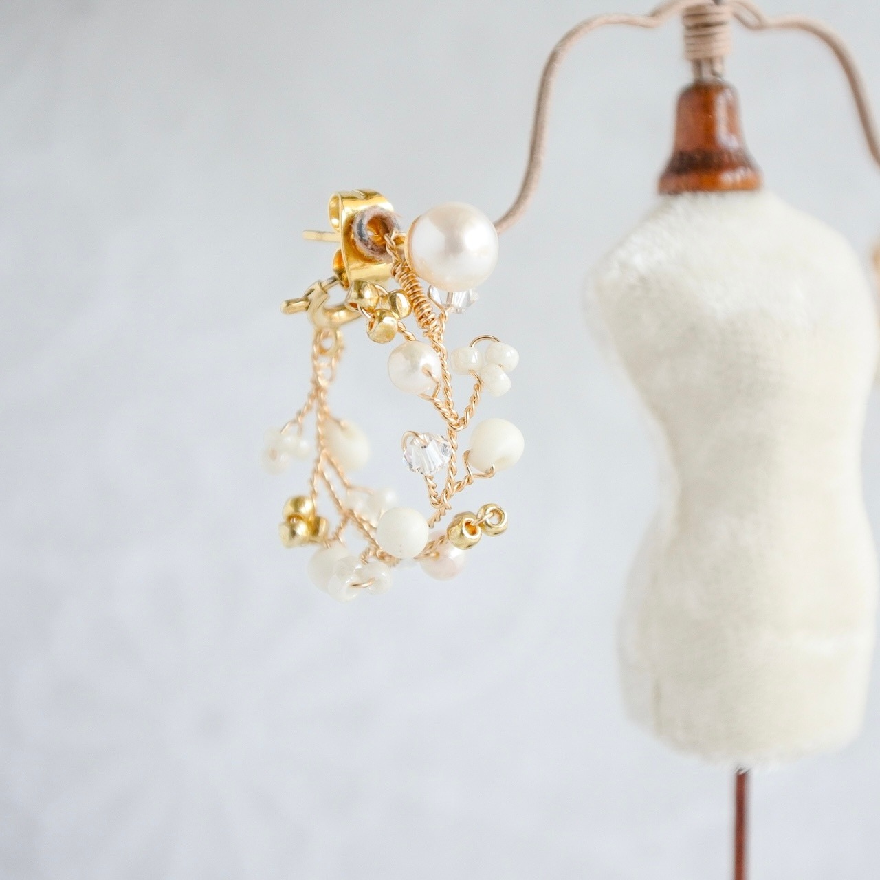 結わい　-瞬き-　【②結わい（片耳）】小枝耳飾り　ワイヤーアクセサリー