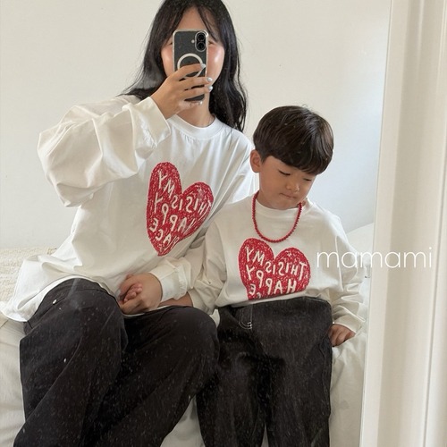 MAMAMI［取寄］大人サイズあり happy heart tee 26autumn