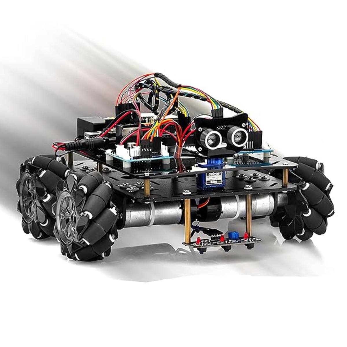 OSOYOO 産業研究開発用 ロボットカー Arduino適用 スマートロボット 4WD 80mm メカナムホイール DC12V モーター ...